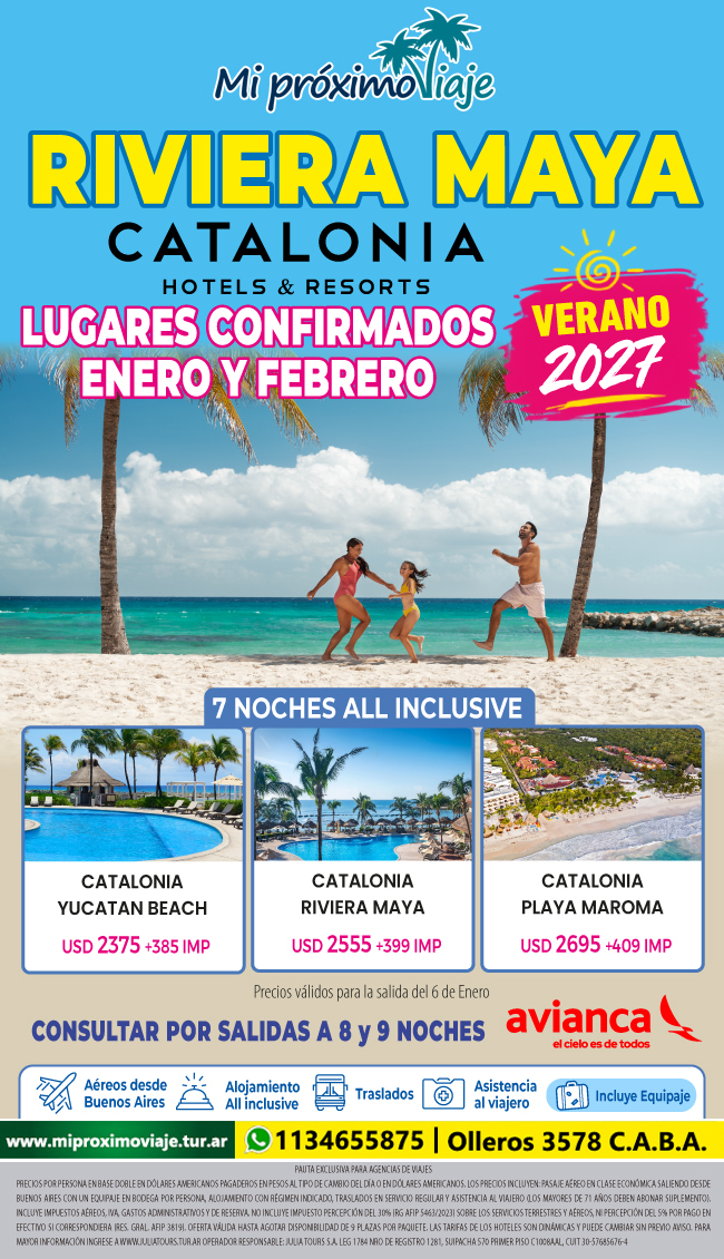RIVIERA MAYA con CATALONIA - LUGARES CONFIRMADOS VERANO 2027 !